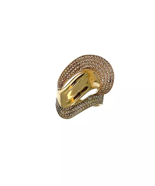 9ct Yellow Gold Ring with Zircons