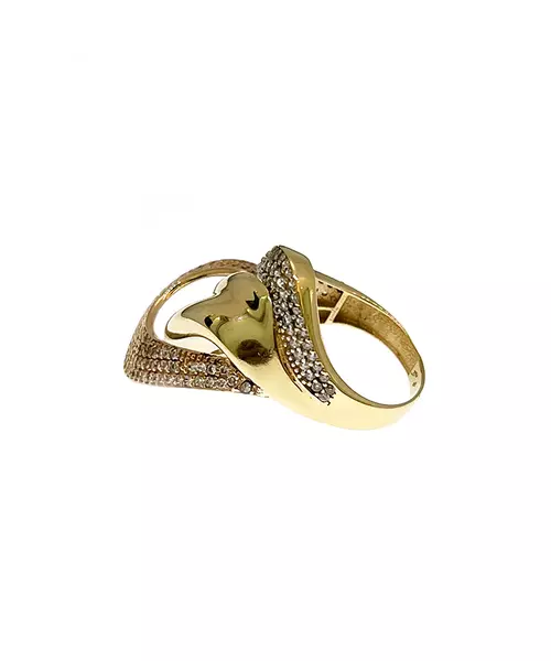 9ct Yellow Gold Ring with Zircons