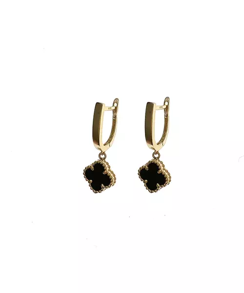 9ct Gold Hoops with Onyx