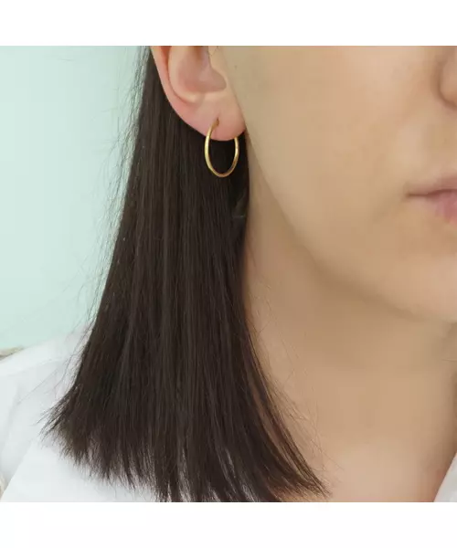 Plain 1.2 cm Hoops - Silver 925 and Gold Plated