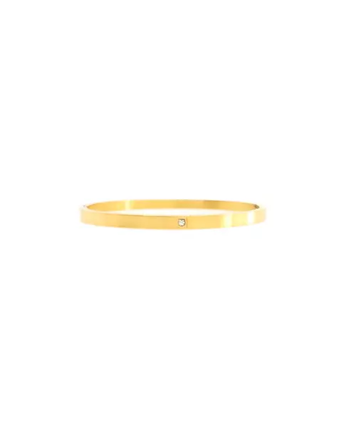 Bangle Solid One Zircon - Stainless Steel Gold