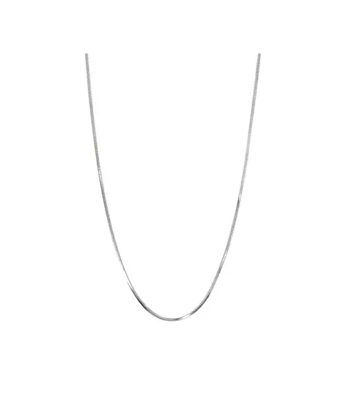 Necklace: Round Thin Snake, 40 cm to 60 cm - Stainless Steel Silver - 60 cm