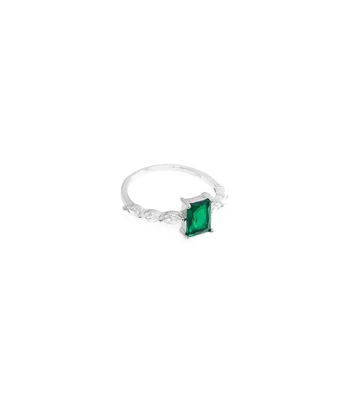 Ring Baguette Green - Silver 925