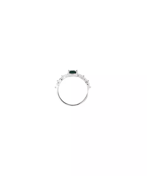 Ring Baguette Green - Silver 925