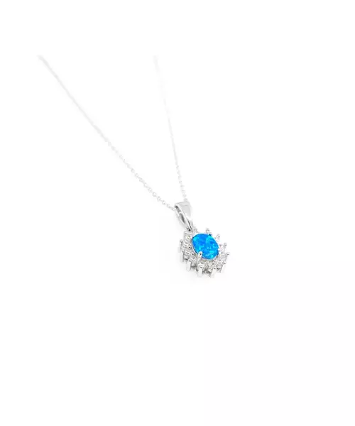 Necklace Diana with Blue Opal - Silver 925