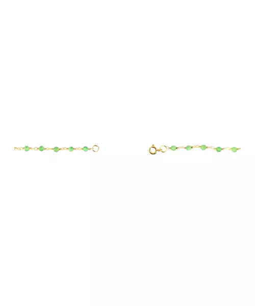 Rosary Light Green Necklace - Silver 925 Gold Plated