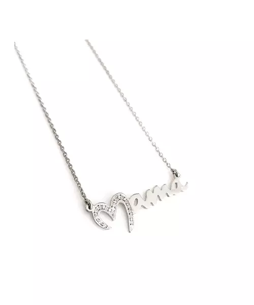 Mama Necklace - Silver 925 with Zircons