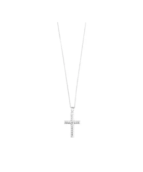 Necklace Cross on Lines - Silver 925