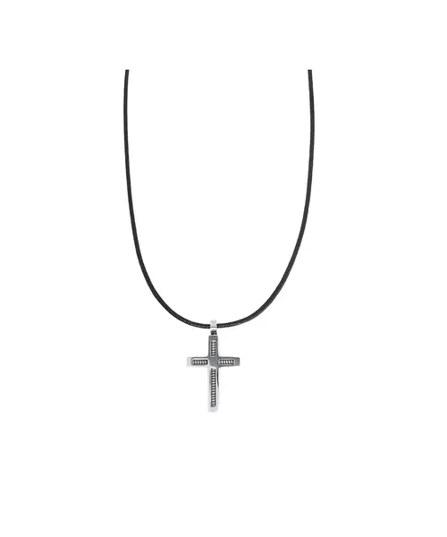 Necklace Cross Coil - Stainless Steel Silver - No Chain(Only Pendant)