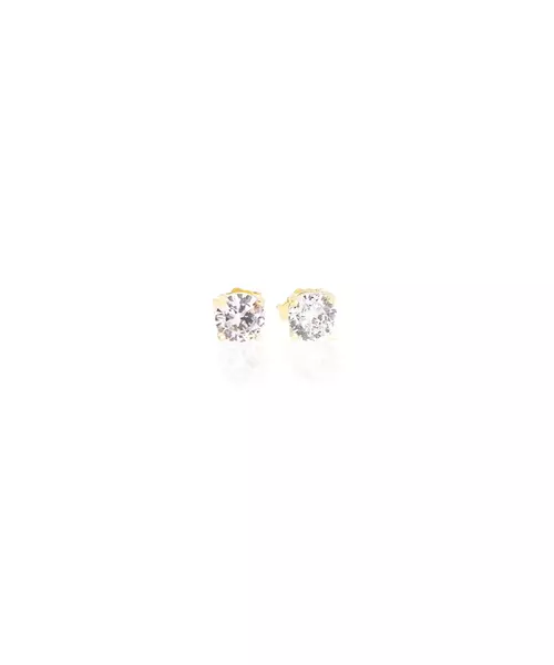 Stud Earrings Zircons 6 mm - Silver 925