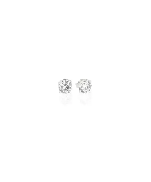 Stud Earrings Zircons 5 mm - Silver 925