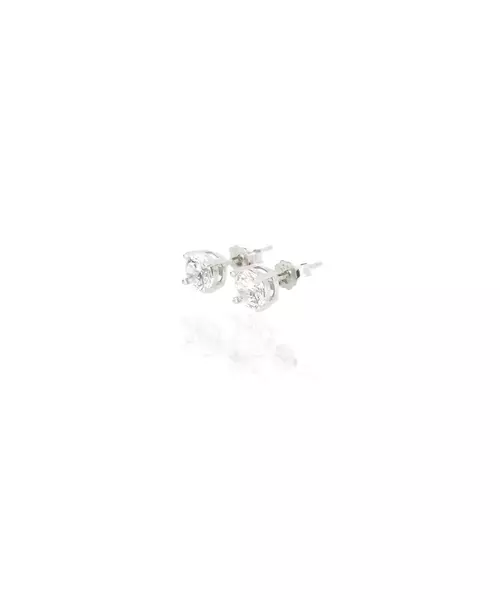 Stud Earrings Zircons 5 mm - Silver 925