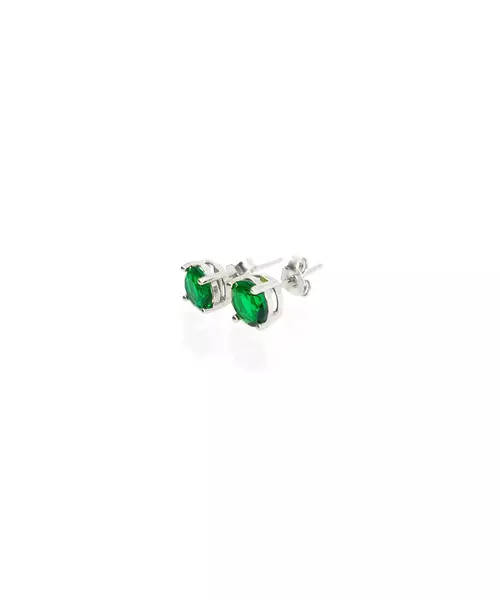 Stud Earrings Zircons 6 mm - Silver 925