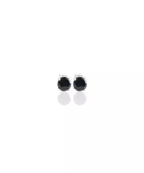 Stud Earrings Zircons 6 mm - Silver 925