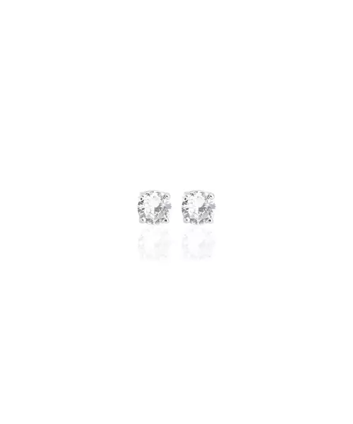 Stud Earrings Zircons 6 mm - Silver 925