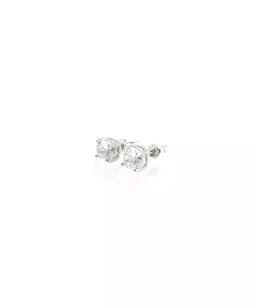 Stud Earrings Zircons 6 mm - Silver 925