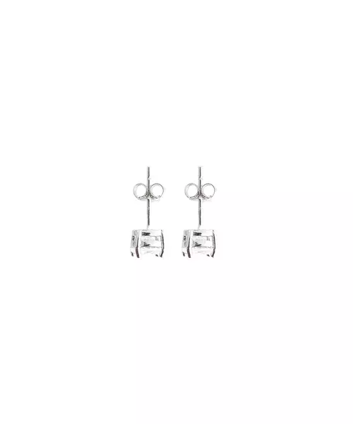 Stud Earrings Zircons 6 mm - Silver 925