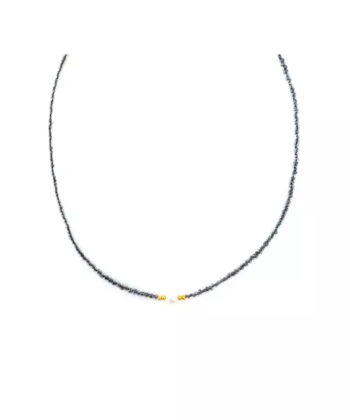 Necklace beads & Pearl - Stainless Steel Gold