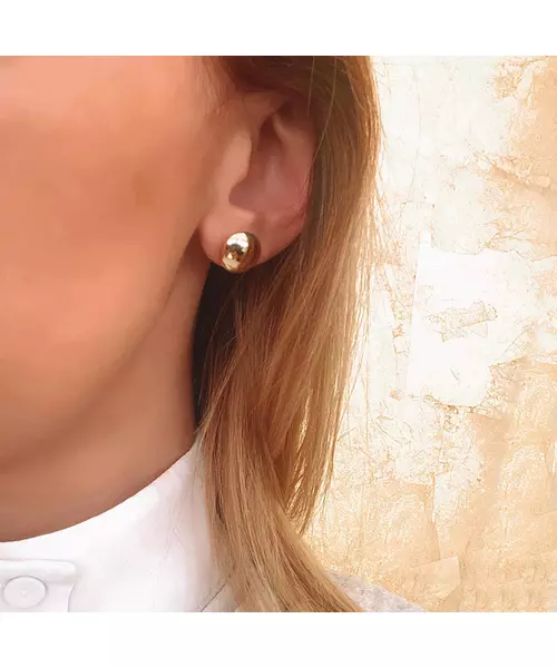 Button Earrings - 9ct Gold