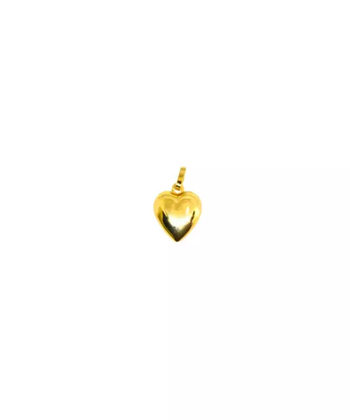 9ct Gold Necklace - Big Heart Pendant - 40 cm