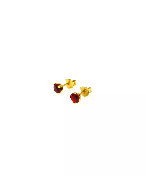 9ct  Gold Red Studs 5mm