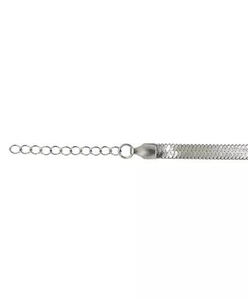 Necklace: Flat Snake 45cm, 5mm - Stainless Steel/Silver