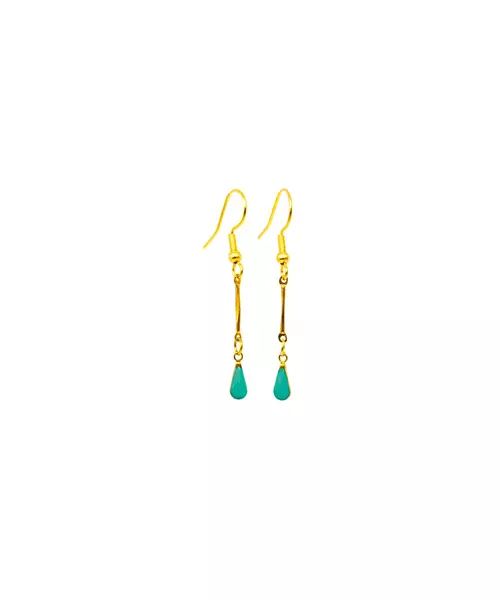 Hanging Drop Earrings - Stainless Steel Gold plated