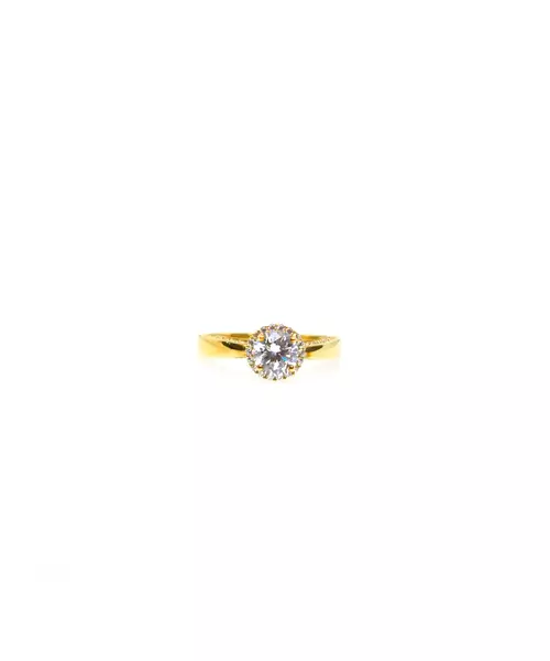 Briliant Halo Engagment Ring - 9ct Gold