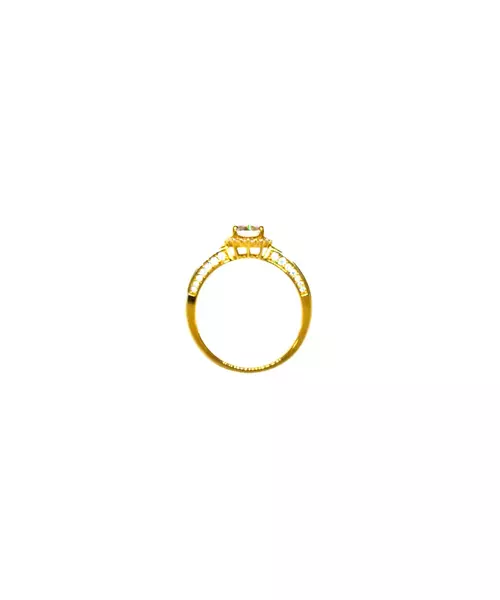 Briliant Halo Engagment Ring - 9ct Gold