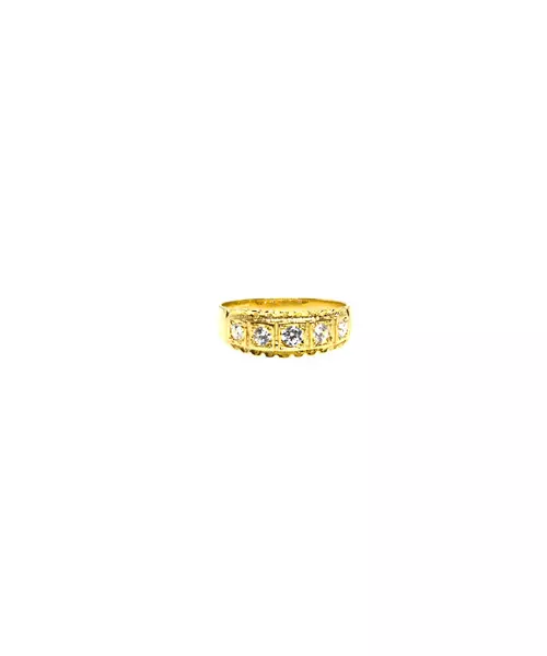 9ct Gold Ring - Five Stones Vintage