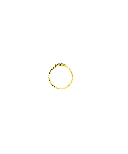 9ct Gold Ring - Cross Pink