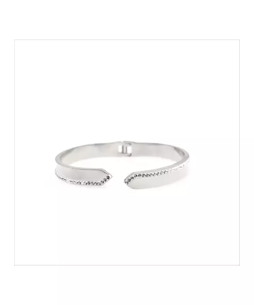 Bangle with Zircons - Stainless Steel Silver