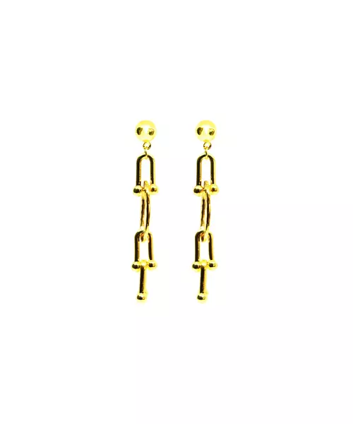 Hanging Earrings Horse-Shoe - Stainless Steel Gold plated