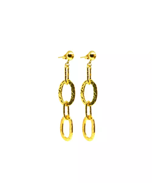 Hanging Earrings Oval loops - Stainless Steel Gold plated