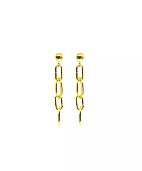 Hanging Earrings Oval loops - Stainless Steel Gold plated