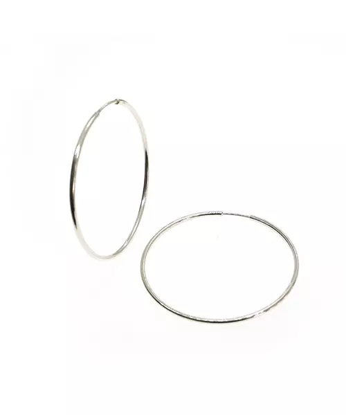 Plain 7.0 cm Hoops - Silver 925 or Gold Plated