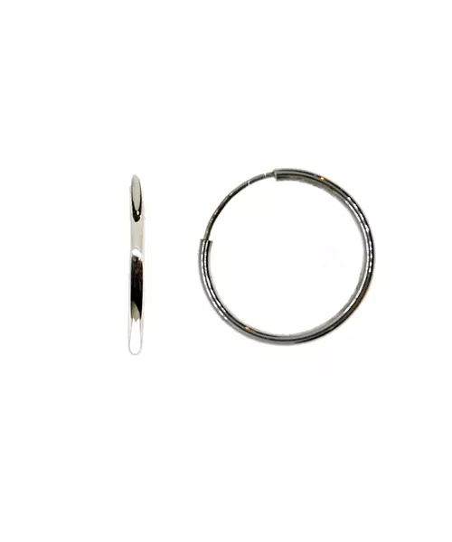 Thick Plain Hoops 4.0cm - Silver 925 and Gold Plated