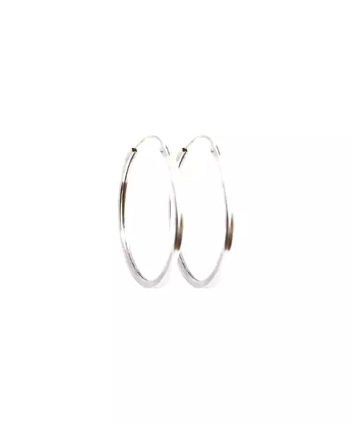 Hoop Earrings Thick 3.5cm - Silver 925