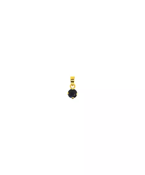 9ct Gold Necklace - Black Zircon - 40 cm