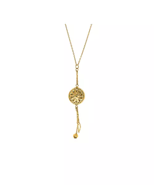 9ct Gold Necklace - TwoFaced with Blue and White Zircons