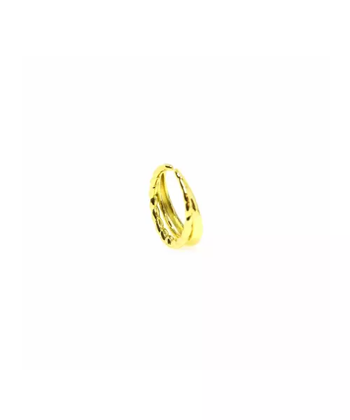 Ring Double Rope and Plain  - Silver Gold Plated