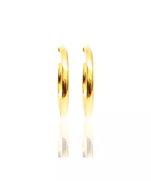 Chunky Hoops 4cm - Silver 925 Gold Plated