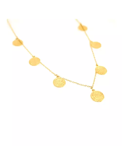 Necklace Phaistos Disk 7 Coins- Silver 925 and Gold Plated