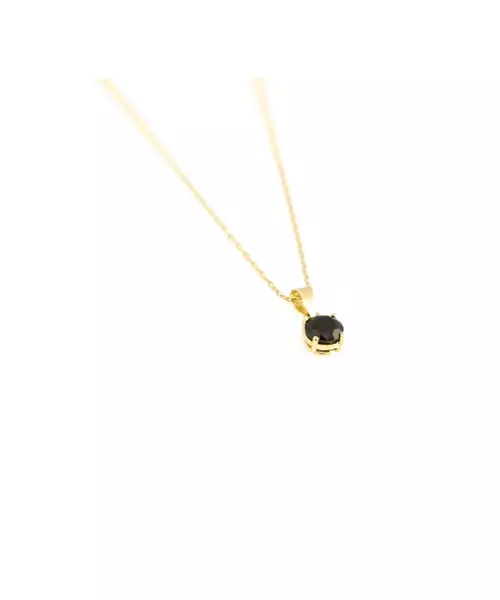 9ct Gold Necklace - Black Zircon - No Chain(Only Pendant)