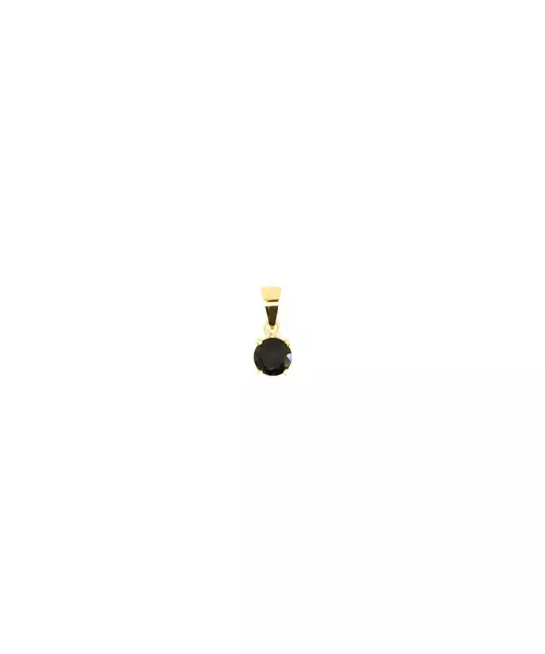 9ct Gold Necklace - Black Zircon - No Chain(Only Pendant)