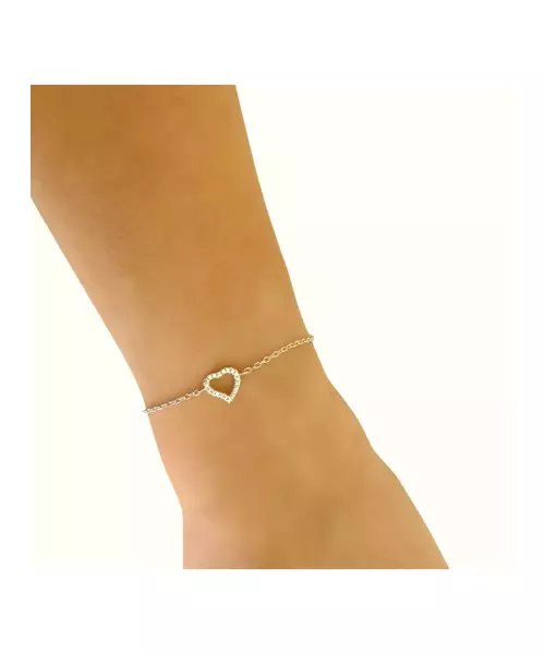 Heart with Zircons Bracelet - Silver 925