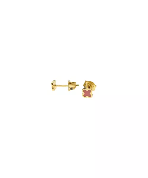 Pink Cross Earrings - Silver 925 and Gold Plated