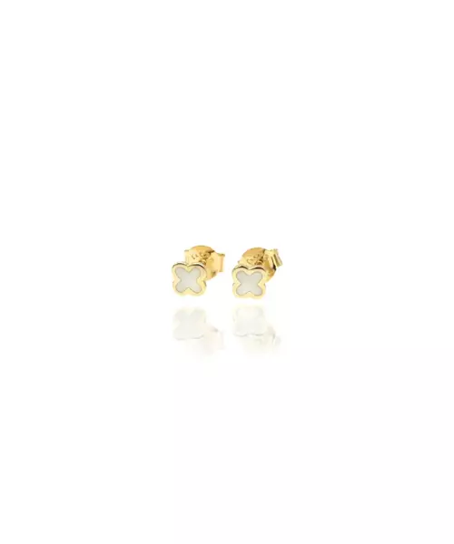 White Cross Earrings - Silver 925 and Gold Plated