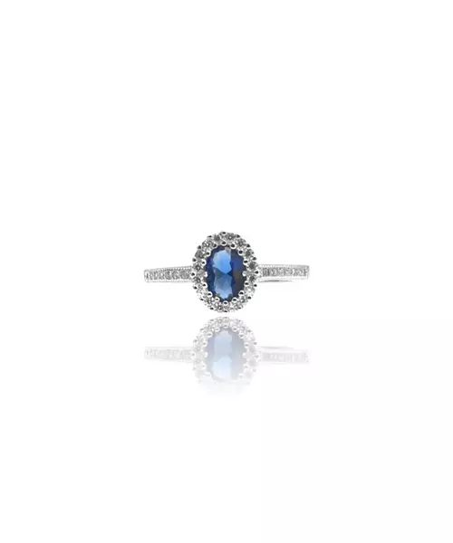 Diana Ring Blue - Silver 925 Gold Plated