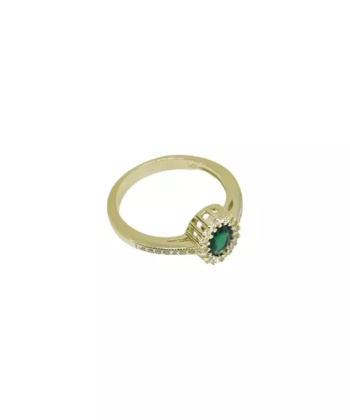 Diana Ring Green - Silver 925 Gold Plated